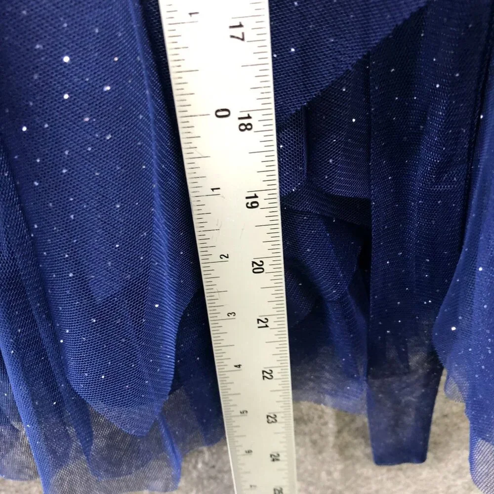 Jona Michelle Party Dress Girls 4T‎ Blue Sequin Sleeveless Tulle Sparkly